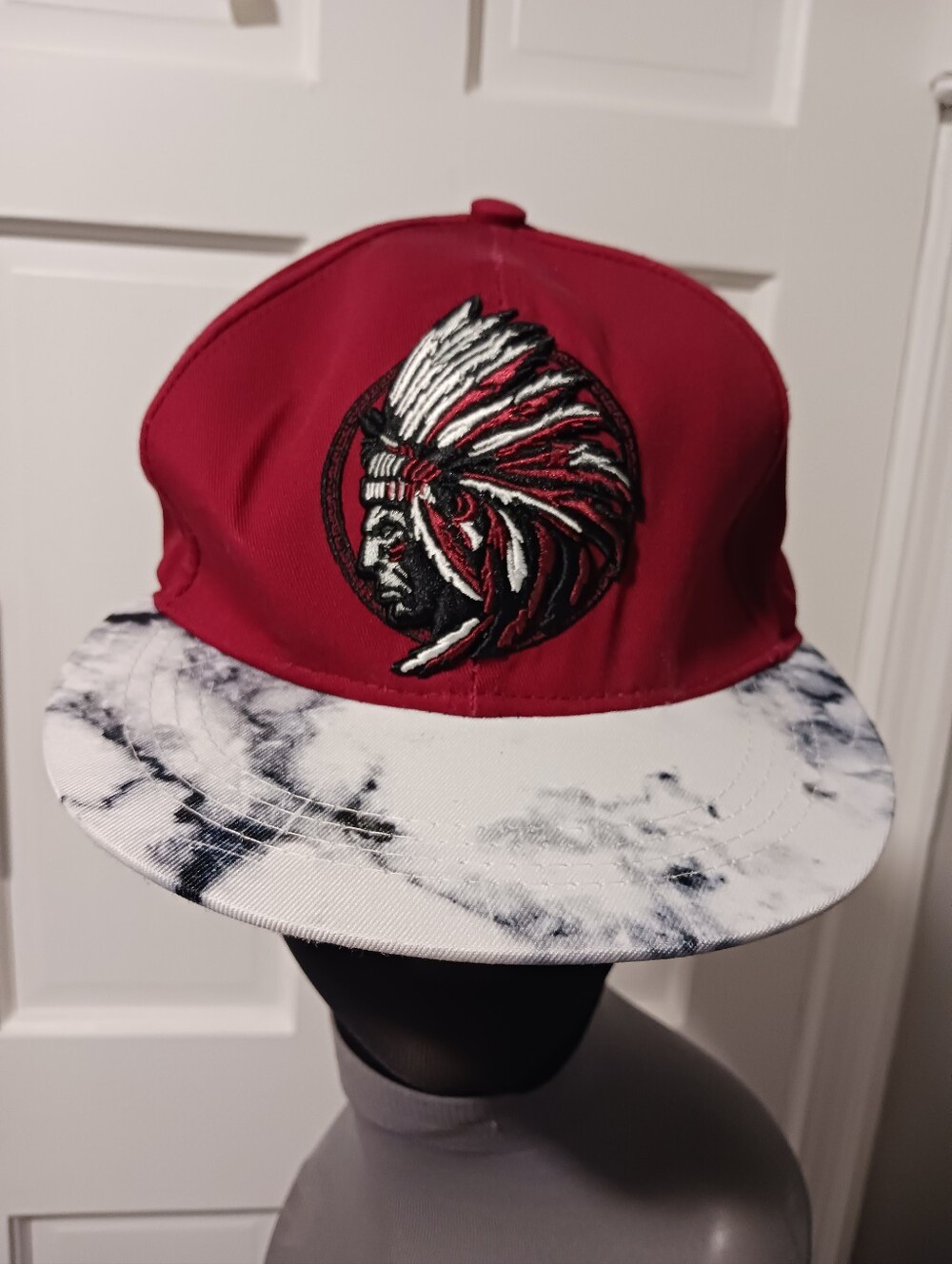 Sole Addiction CHIEF Embroidered Ball Cap Hat Marbled Brim Snapback Very Good